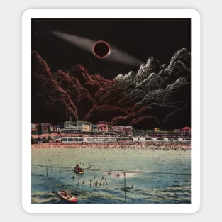 Outer Beach - Space Aesthetic, Retro Futurism, Sci Fi Sticker